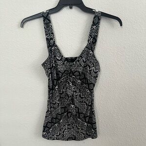 White House Black Market Black Bustier Tank Top medium